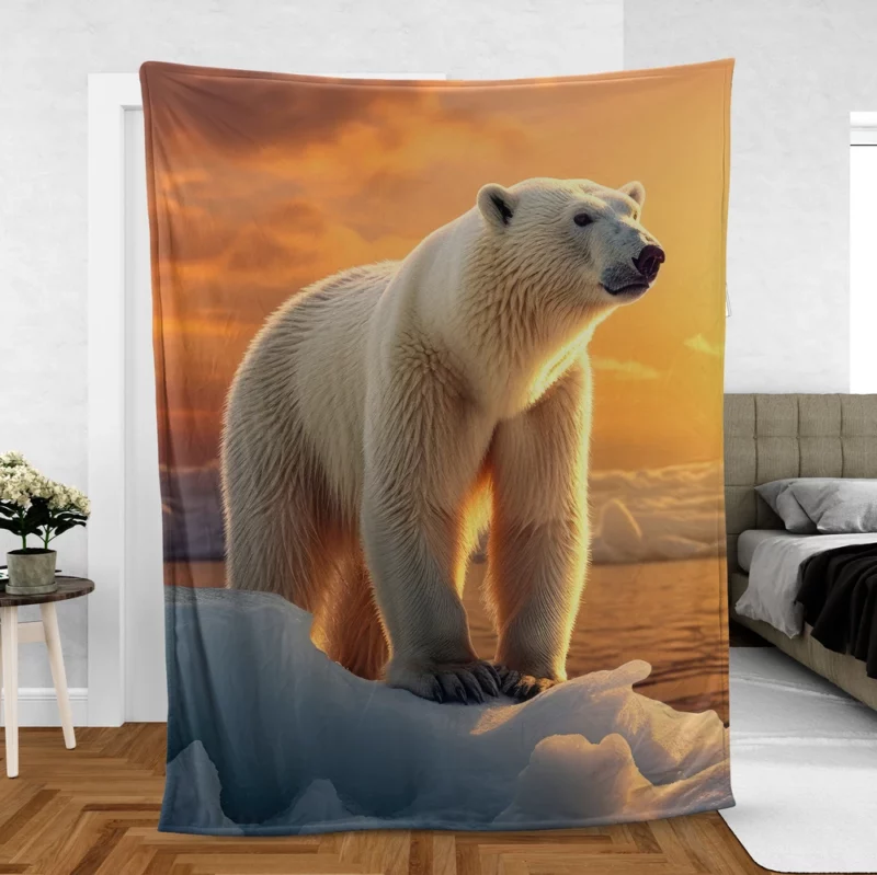 Polar Bear Portrait Fleece Blanket