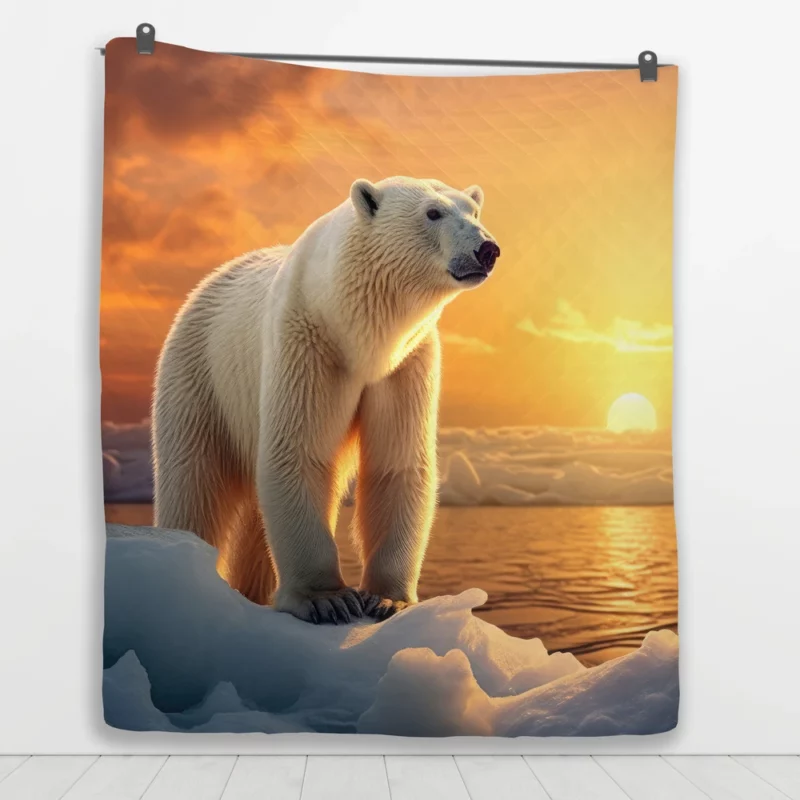 Polar Bear Portrait Quilt Blanket 1