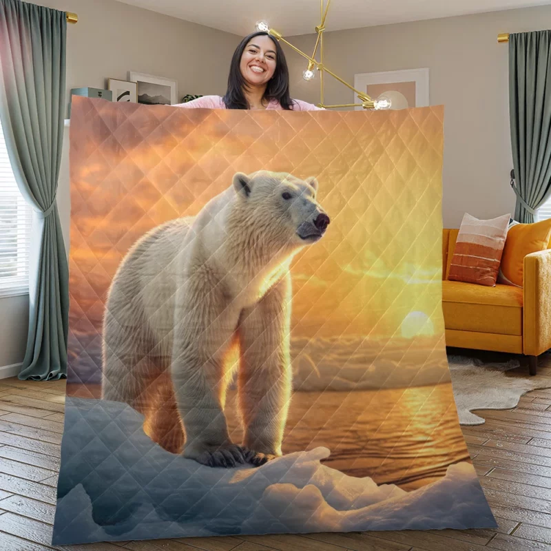 Polar Bear Portrait Quilt Blanket