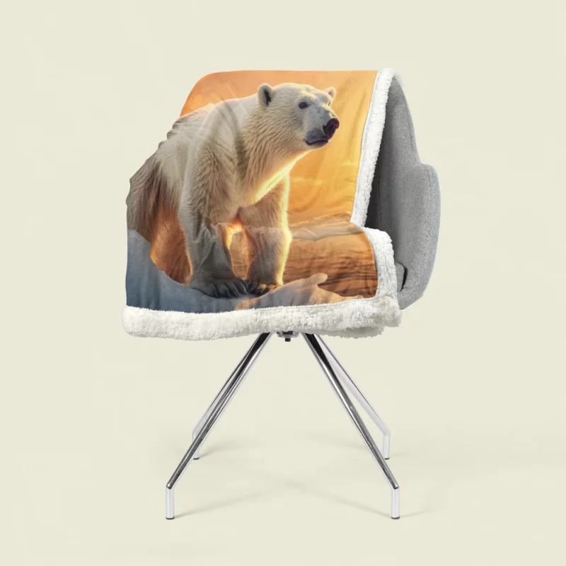 Polar Bear Portrait Sherpa Fleece Blanket 1