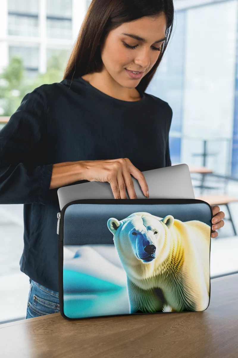 Polar Bear Surveying the Ice Laptop Sleeve 1