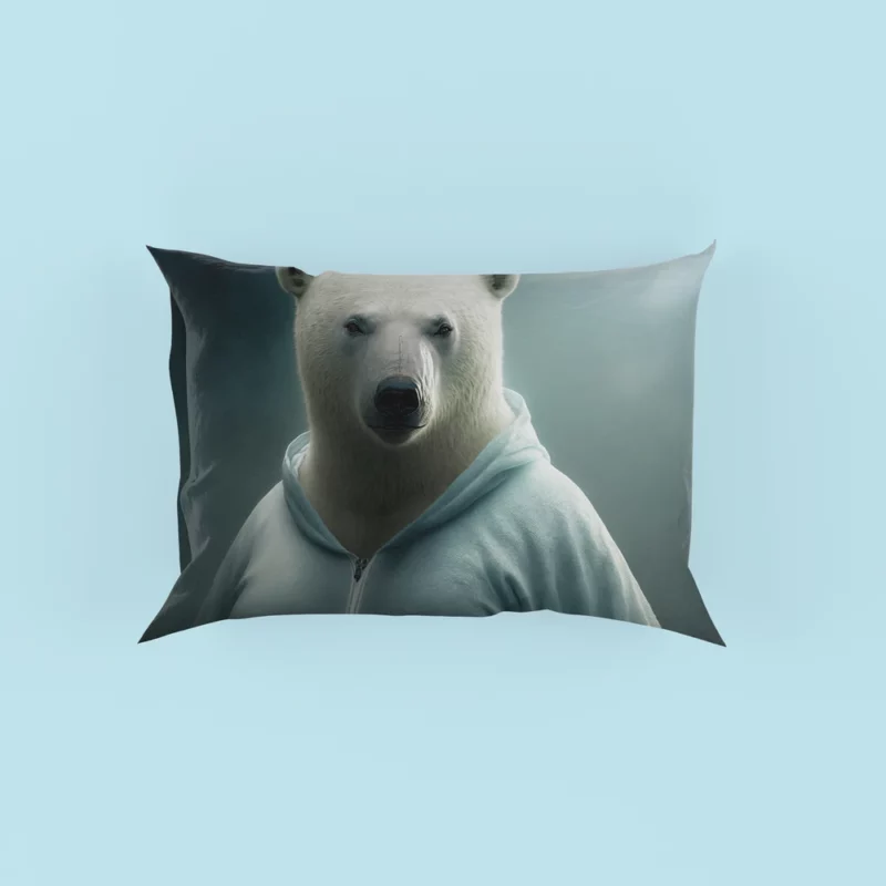 Polar Bear Wearing a Sweet Hoodie Pillow Case