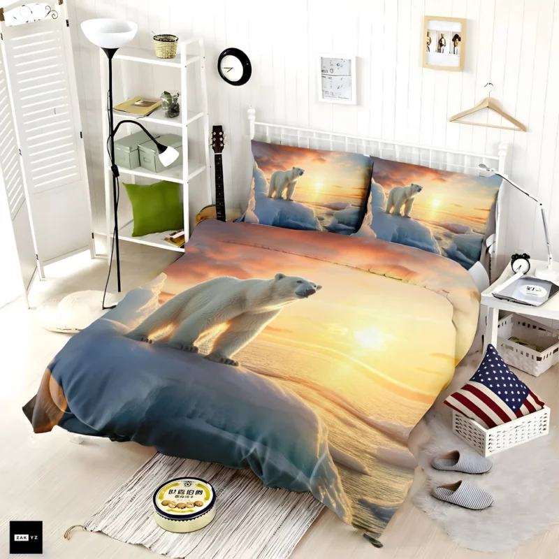 Polar Bear in the Arctic Tundra Bedding Set