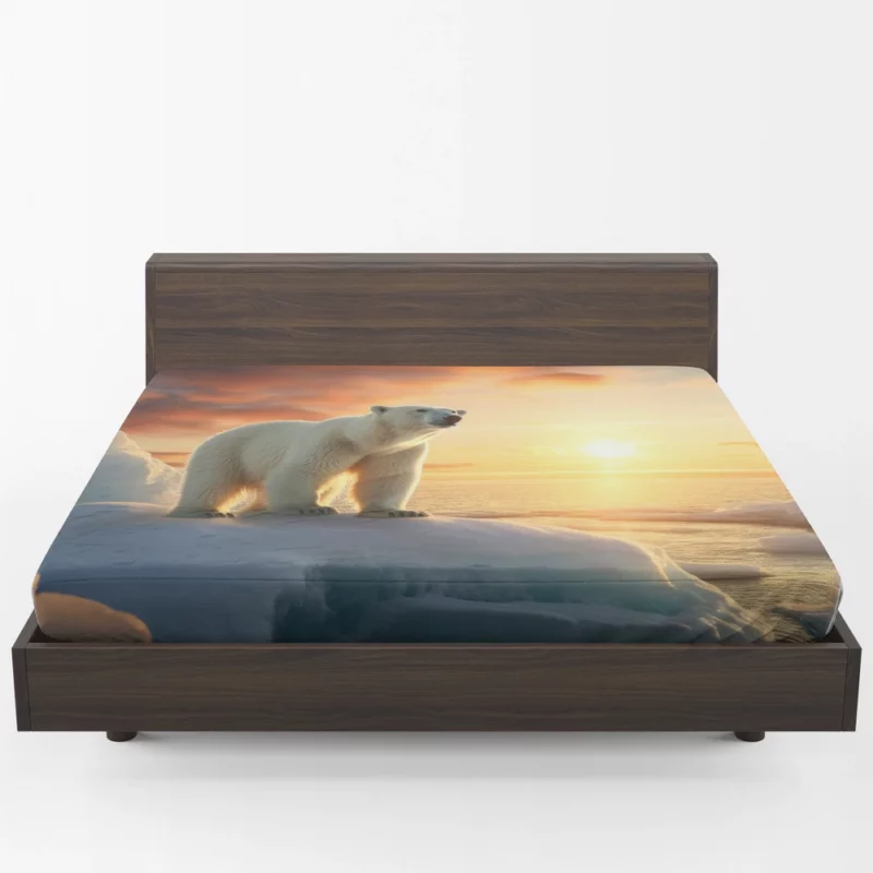 Polar Bear in the Arctic Tundra Fitted Sheet 1