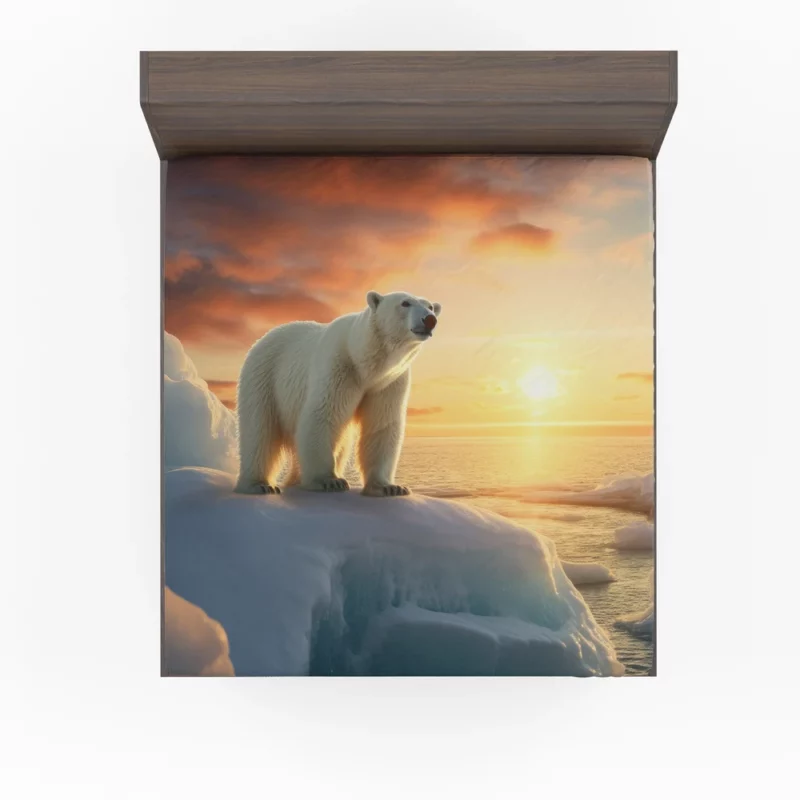 Polar Bear in the Arctic Tundra Fitted Sheet