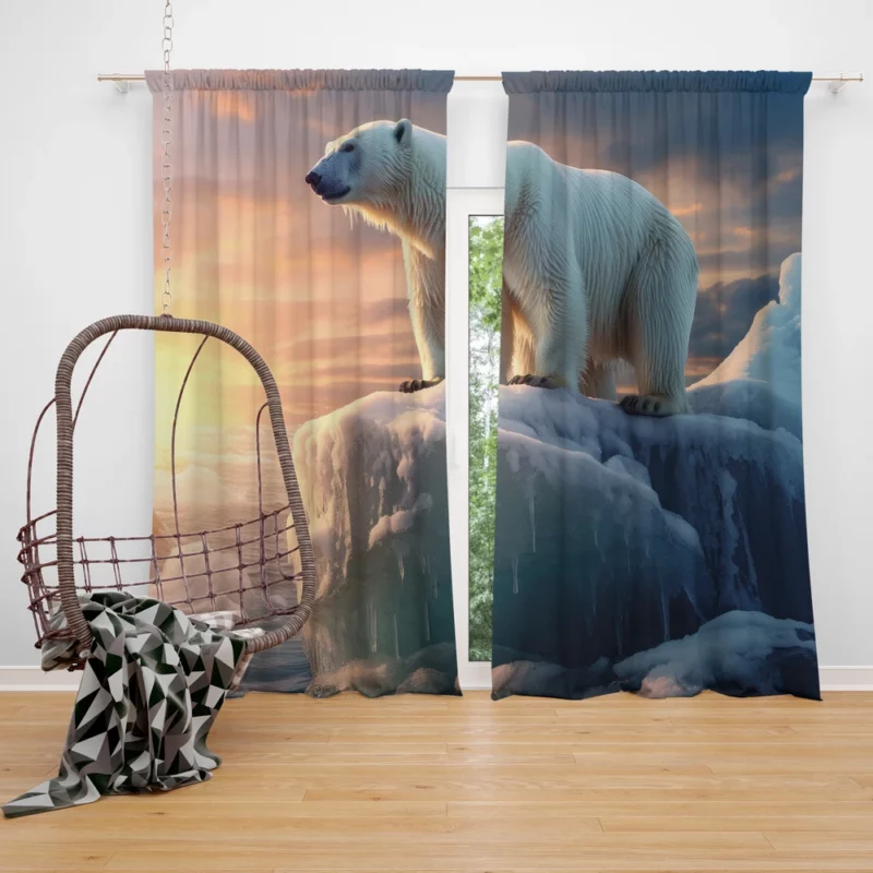 Polar Bear in the Arctic Window Curtain