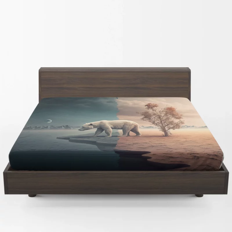 Polar Bear in the Desert Fitted Sheet 1