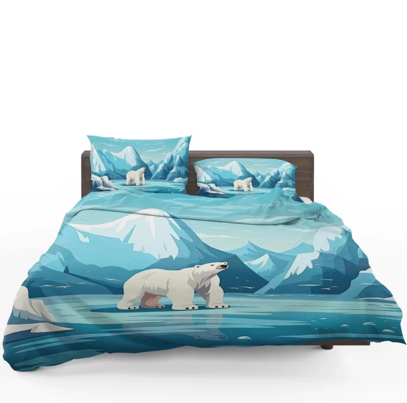 Polar Bear on Frozen Lake Bedding Set 1