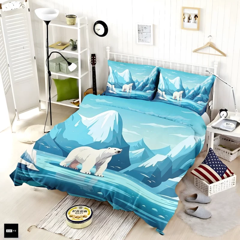 Polar Bear on Frozen Lake Bedding Set