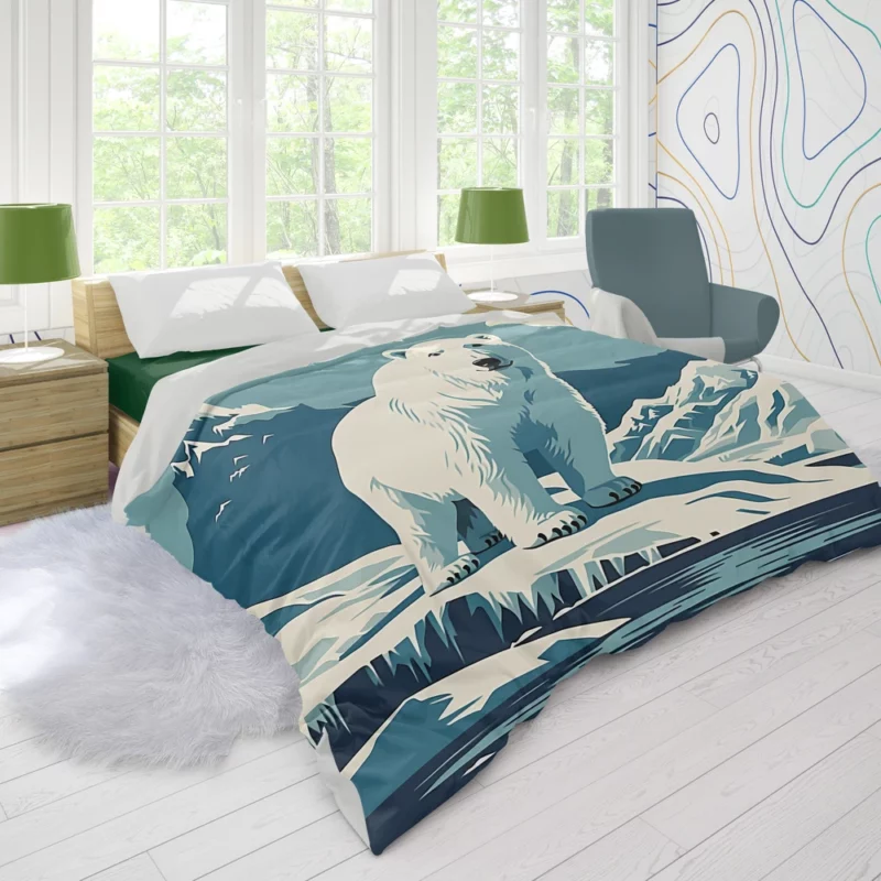 Polar Bear on Ice Floe Duvet Cover