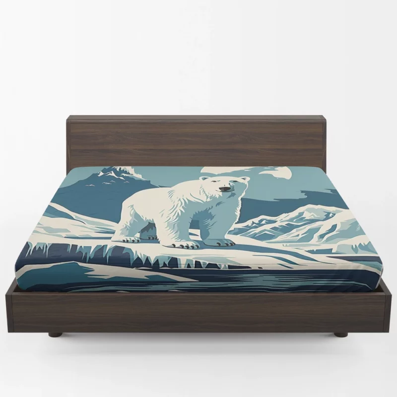 Polar Bear on Ice Floe Fitted Sheet 1