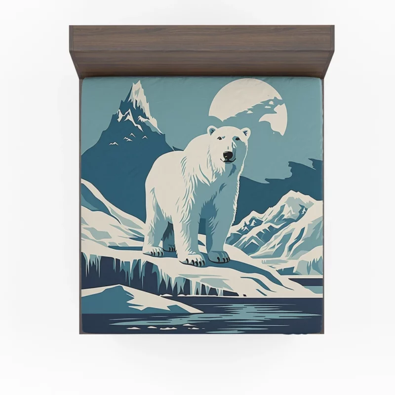 Polar Bear on Ice Floe Fitted Sheet