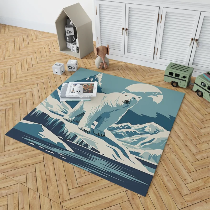 Polar Bear on Ice Floe Rug 1