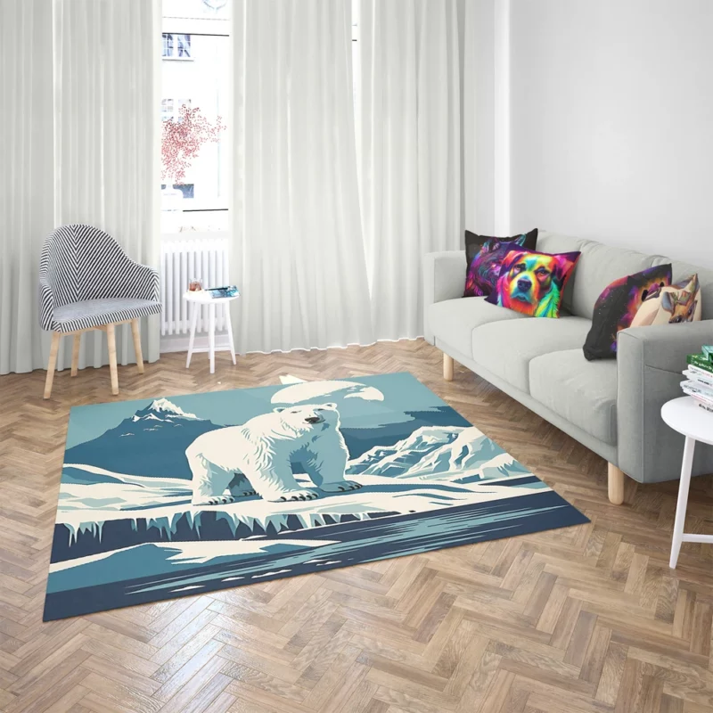 Polar Bear on Ice Floe Rug 2