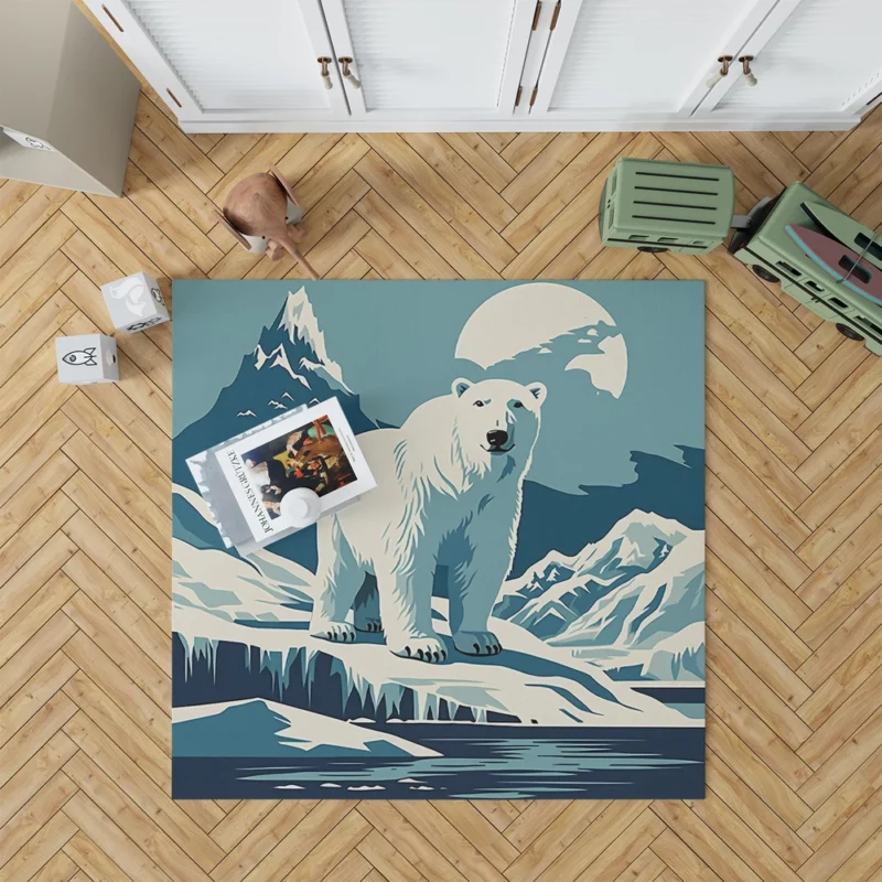 Polar Bear on Ice Floe Rug