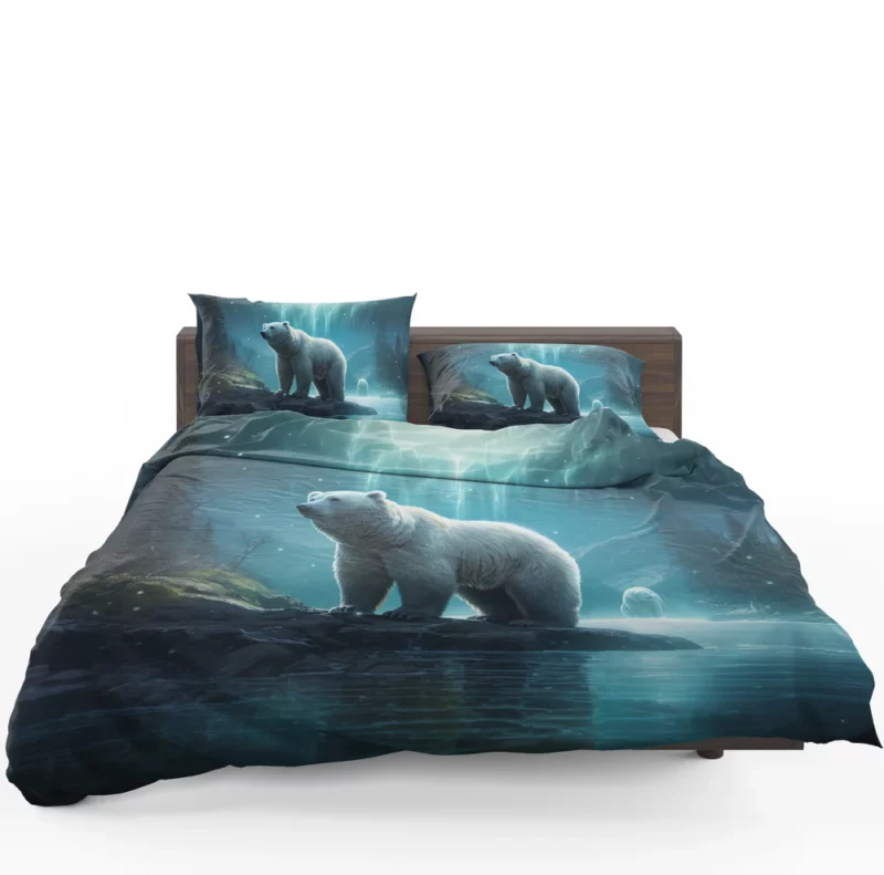 Polar Bear on a Rock in the Ocean Bedding Set 1