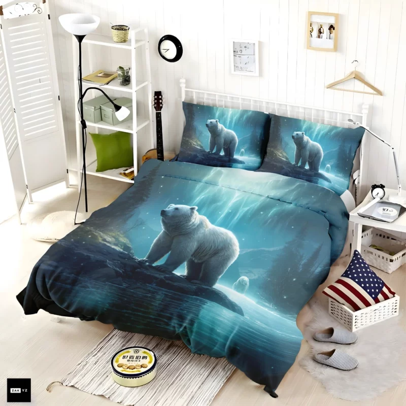 Polar Bear on a Rock in the Ocean Bedding Set