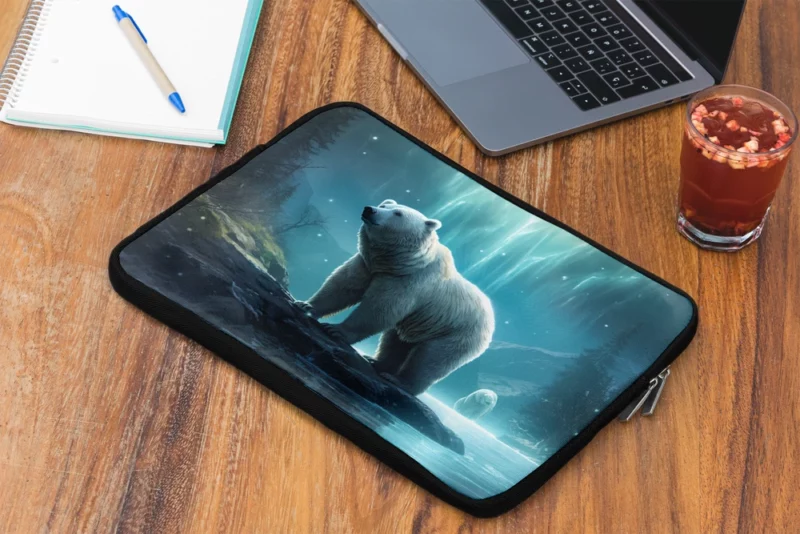 Polar Bear on a Rock in the Ocean Laptop Sleeve 2