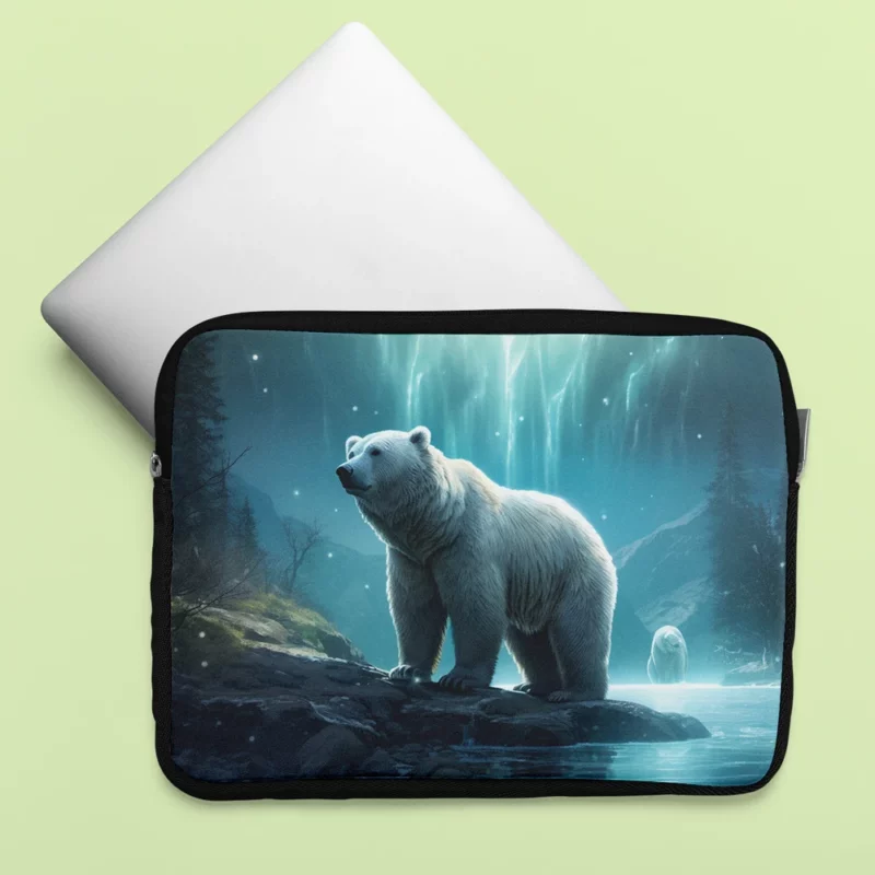 Polar Bear on a Rock in the Ocean Laptop Sleeve