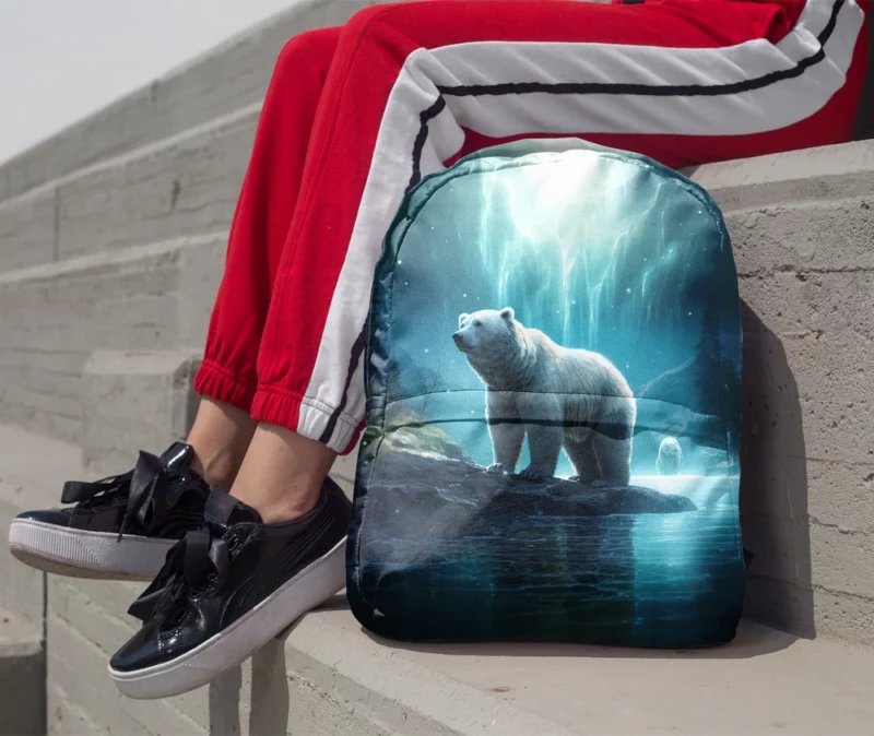 Polar Bear on a Rock in the Ocean Minimalist Backpack 1