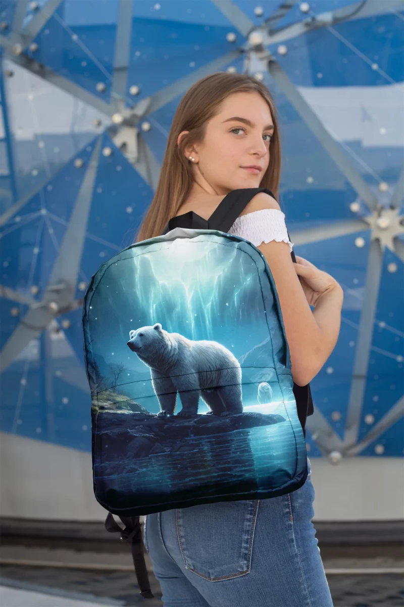 Polar Bear on a Rock in the Ocean Minimalist Backpack 2