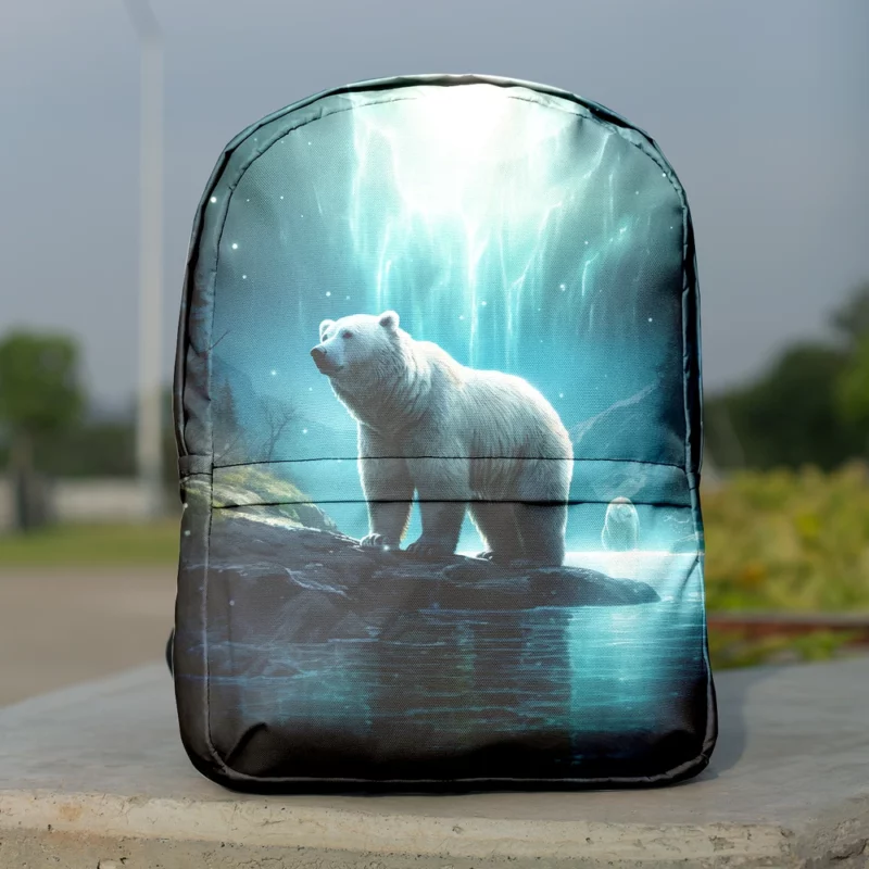 Polar Bear on a Rock in the Ocean Minimalist Backpack