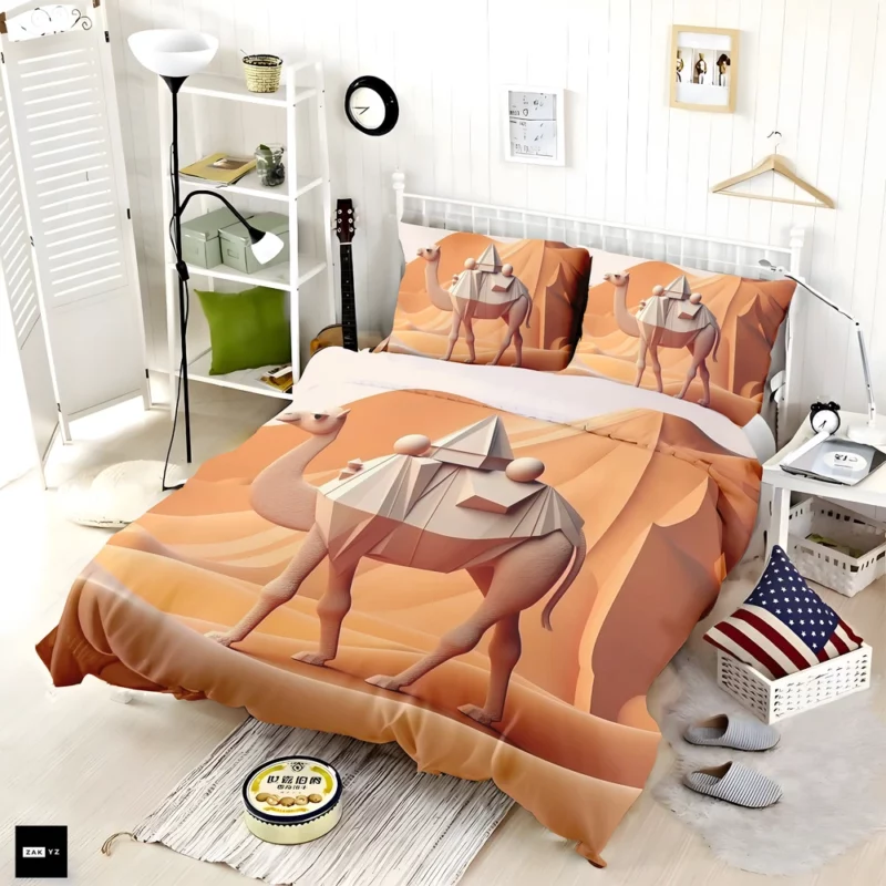 Polygonal Camel Illustration Bedding Set