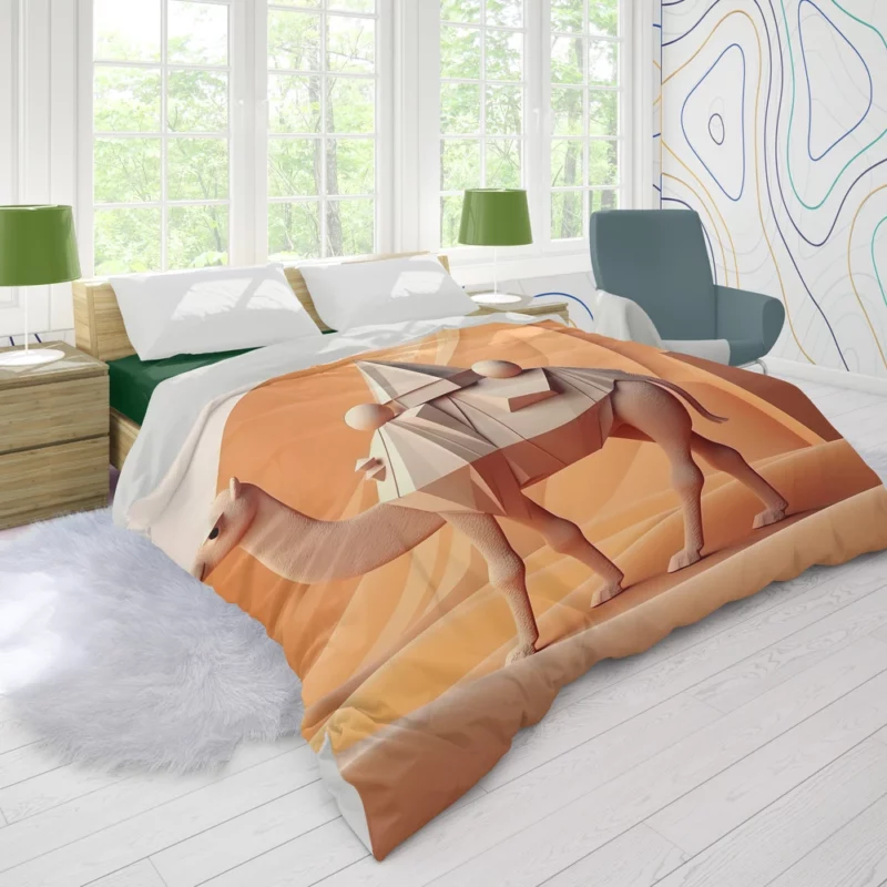 Polygonal Camel Illustration Duvet Cover