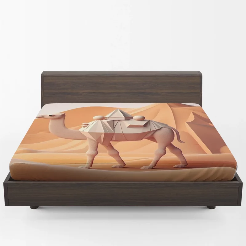 Polygonal Camel Illustration Fitted Sheet 1