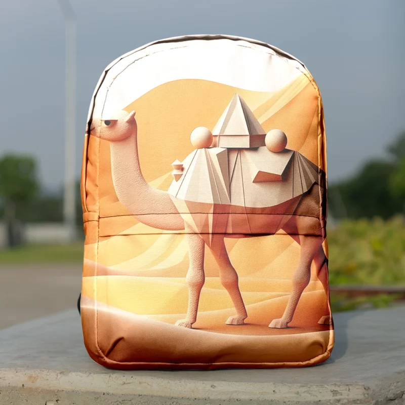 Polygonal Camel Illustration Minimalist Backpack