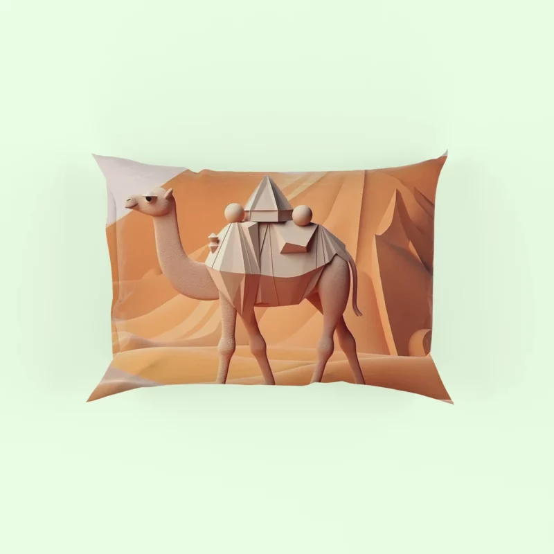 Polygonal Camel Illustration Pillow Case