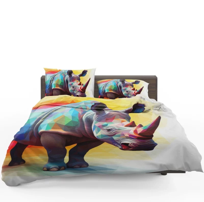 Polygonal Rhino Illustration Bedding Set 1