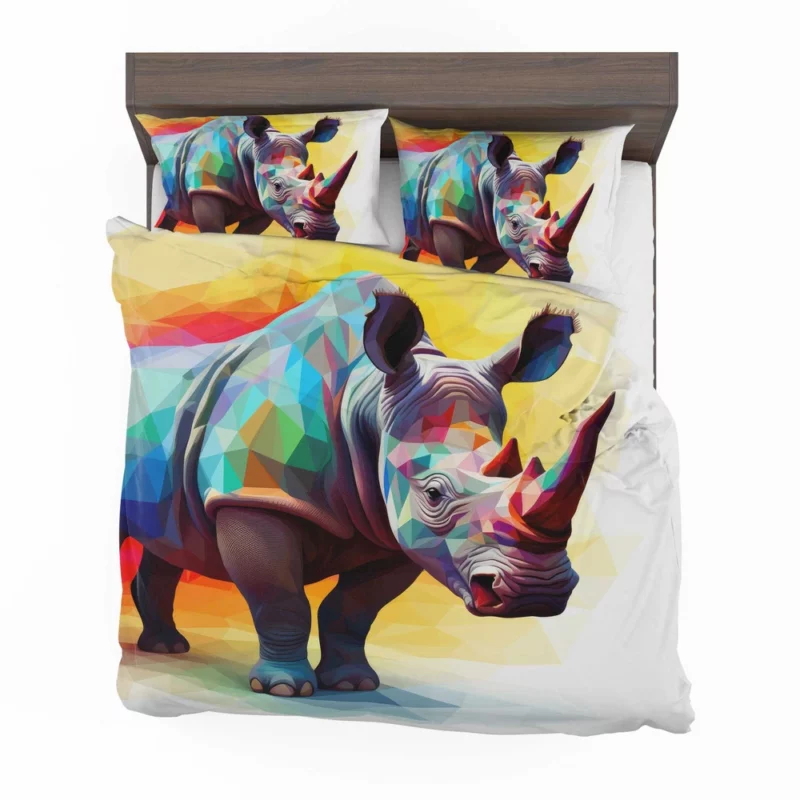 Polygonal Rhino Illustration Bedding Set 2