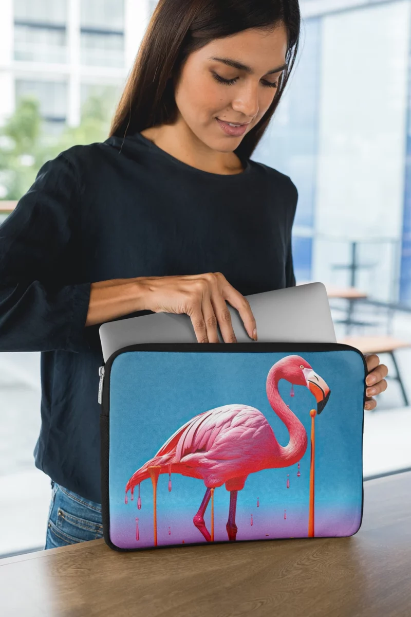 Portrait Pink Bird Splashing Laptop Sleeve 1