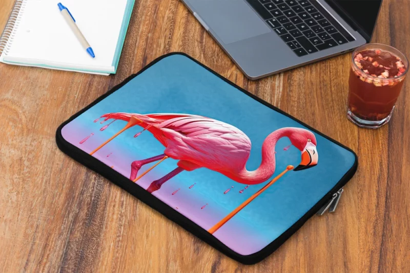 Portrait Pink Bird Splashing Laptop Sleeve 2