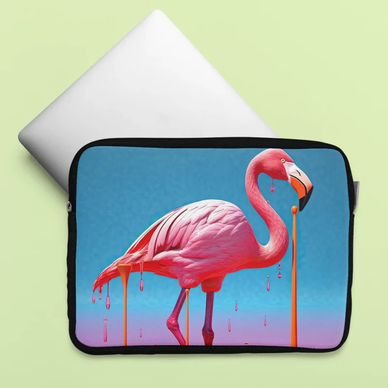 Portrait Pink Bird Splashing Laptop Sleeve