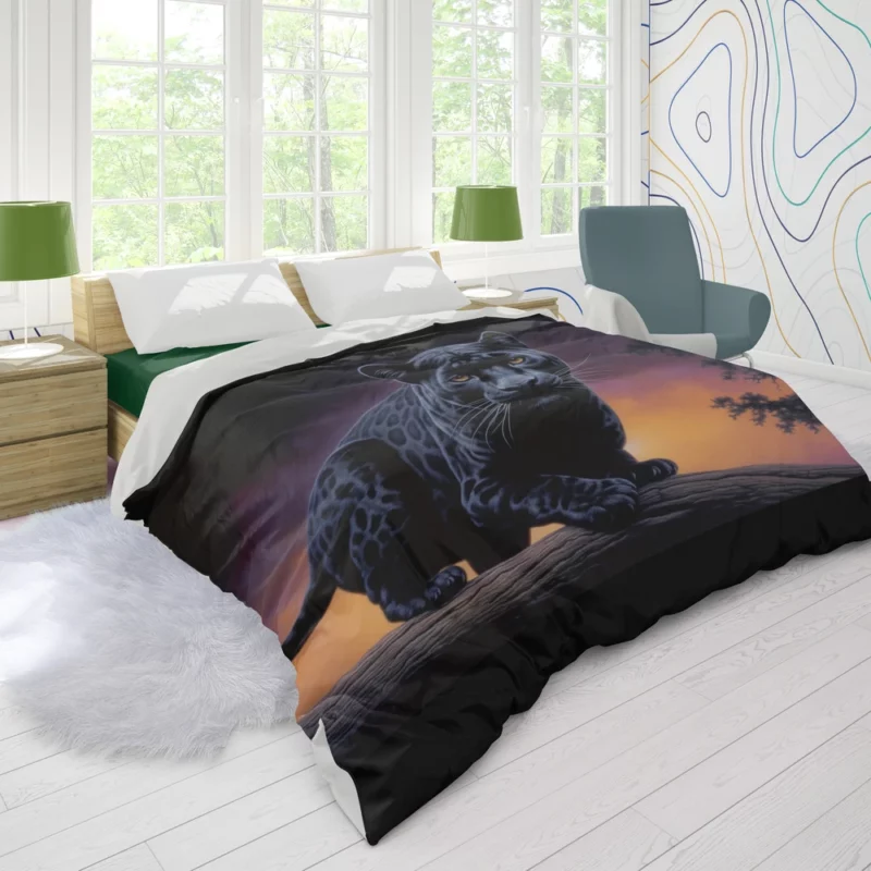 Portrait of a Malaysian Black Panther Duvet Cover