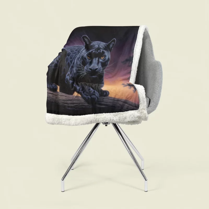 Portrait of a Malaysian Black Panther Sherpa Fleece Blanket 1