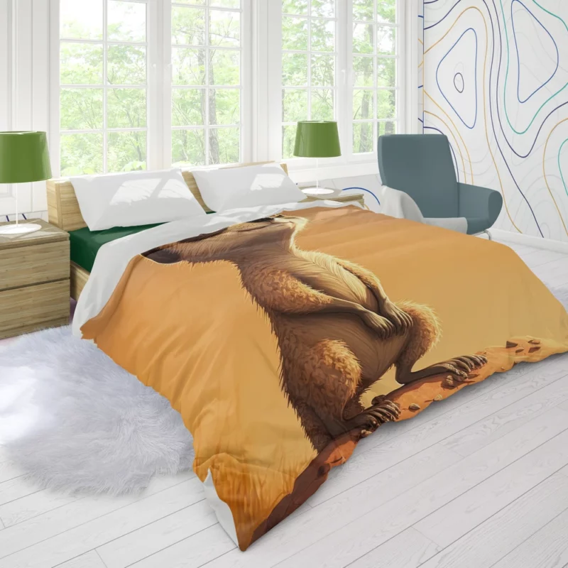 Posing Meerkat Cartoon Star Duvet Cover