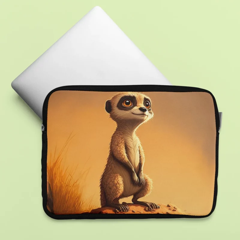 Posing Meerkat Cartoon Star Laptop Sleeve