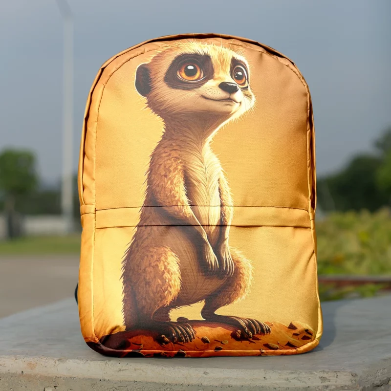 Posing Meerkat Cartoon Star Minimalist Backpack