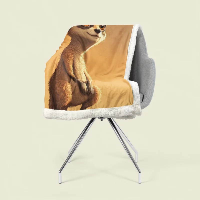 Posing Meerkat Cartoon Star Sherpa Fleece Blanket 1