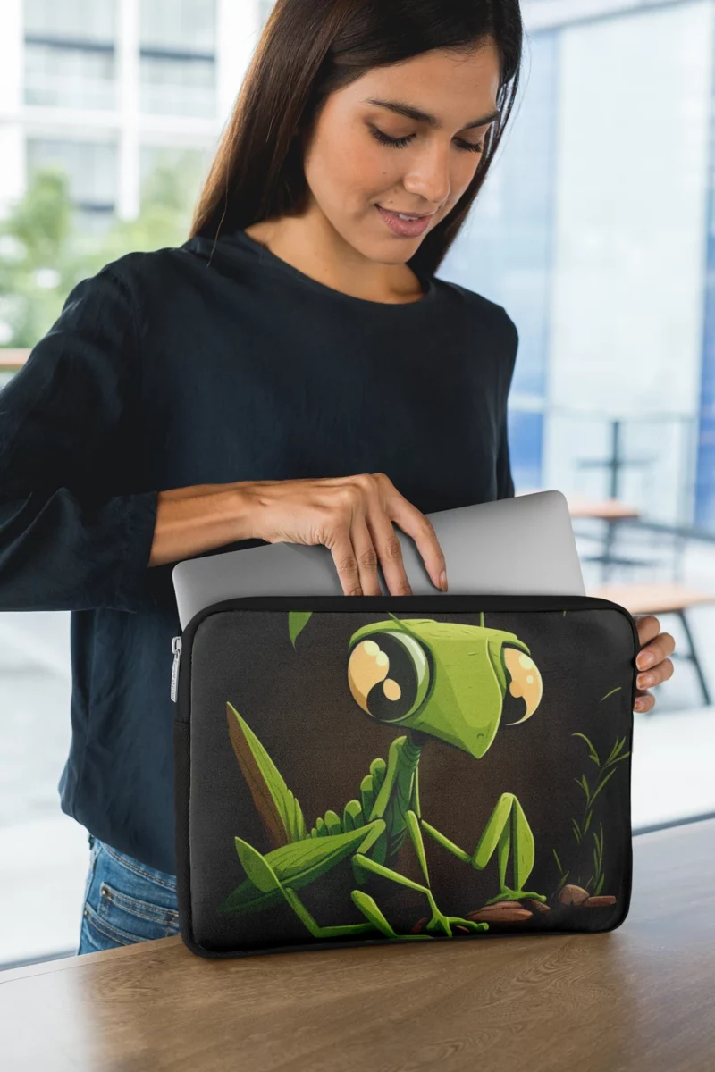 Praying Mantis Cartoon Laptop Sleeve 1