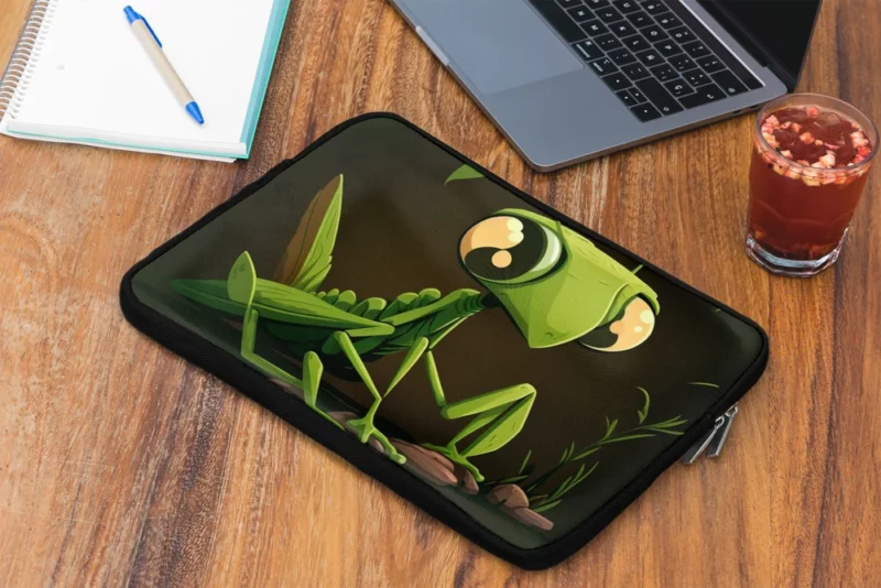 Praying Mantis Cartoon Laptop Sleeve 2