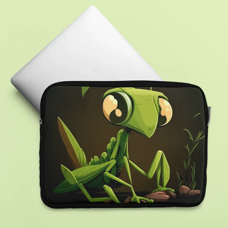 Praying Mantis Cartoon Laptop Sleeve