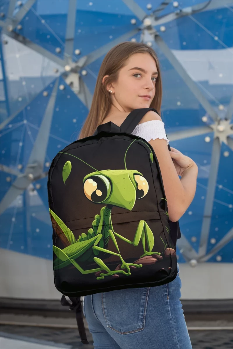 Praying Mantis Cartoon Minimalist Backpack 2