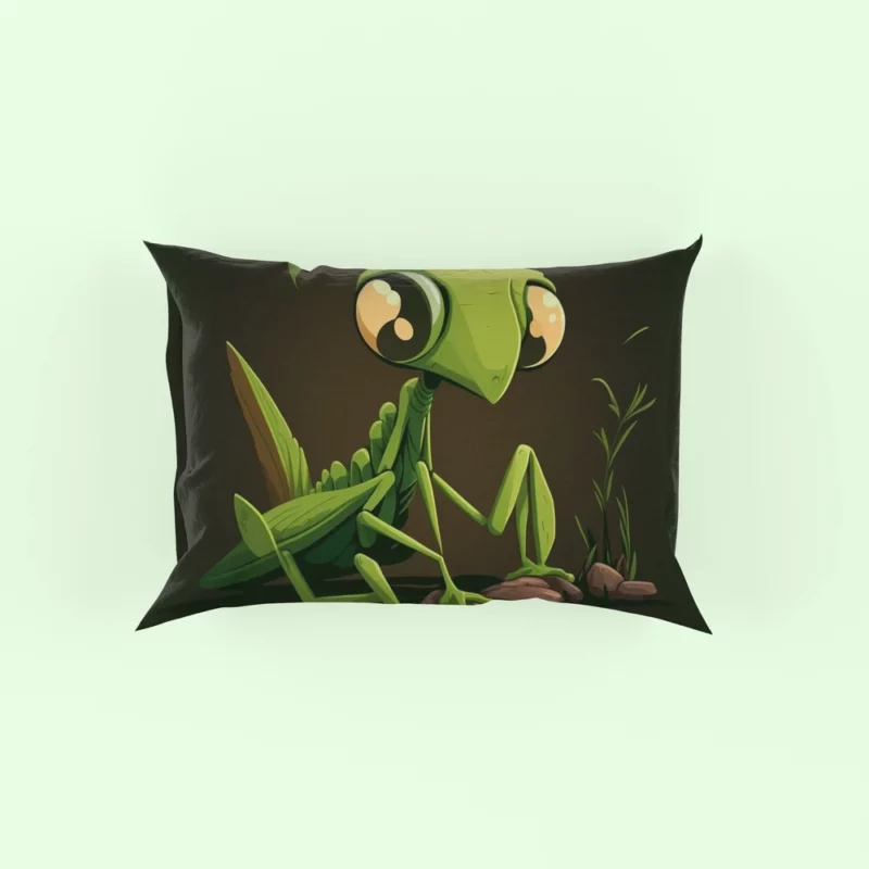 Praying Mantis Cartoon Pillow Case