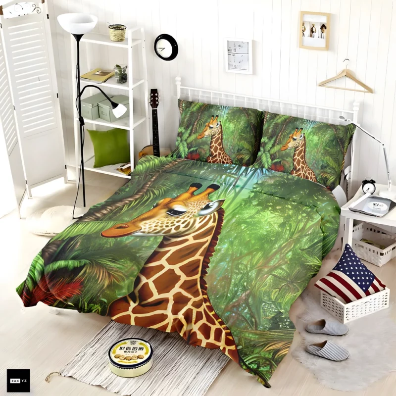 Psychedelic Giraffe Artwork Bedding Set