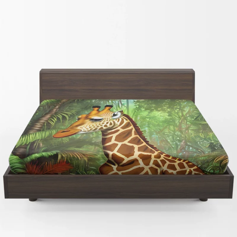 Psychedelic Giraffe Artwork Fitted Sheet 1