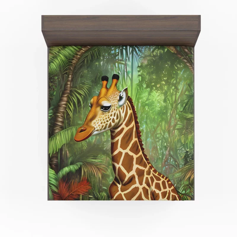 Psychedelic Giraffe Artwork Fitted Sheet